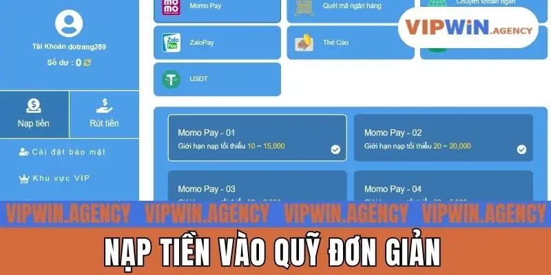 Nạp tiền vào quỹ đơn giản